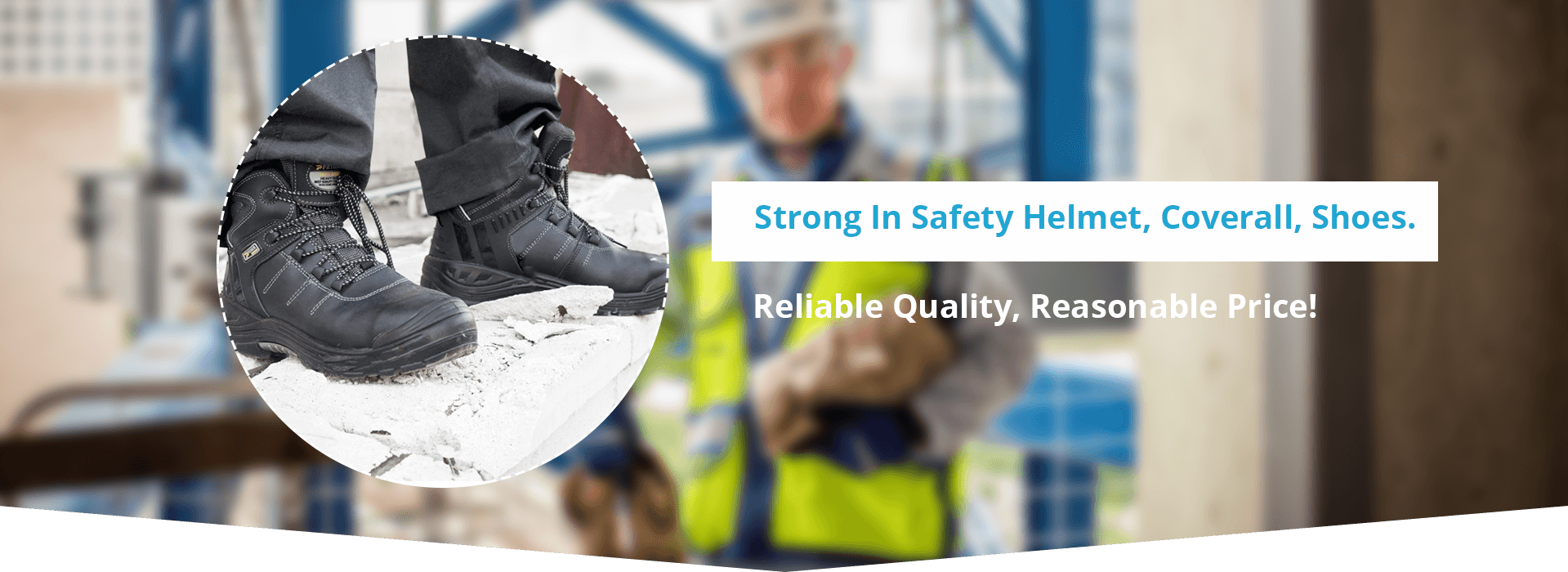 Strong in Safety Helmet, Coverall, Shoes