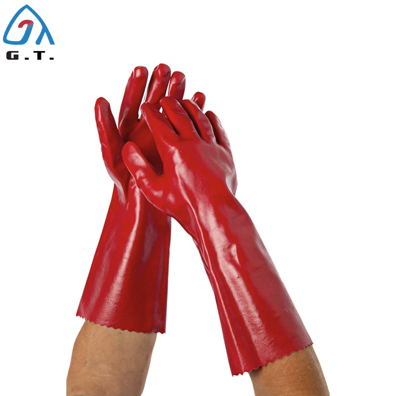 Red PVC Fully Coating Chemical Glove GT-GSP003